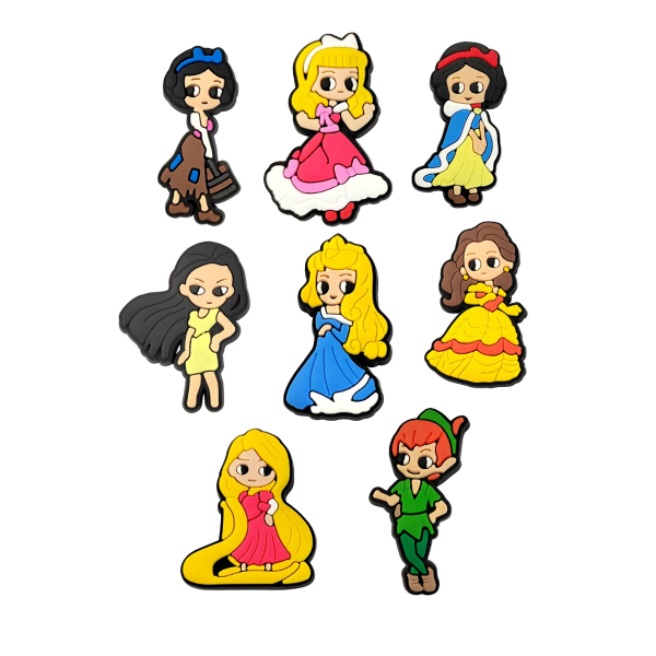 Джибітси Принцеси Дісней Disney 8 шт аксесуари крокс прикраса