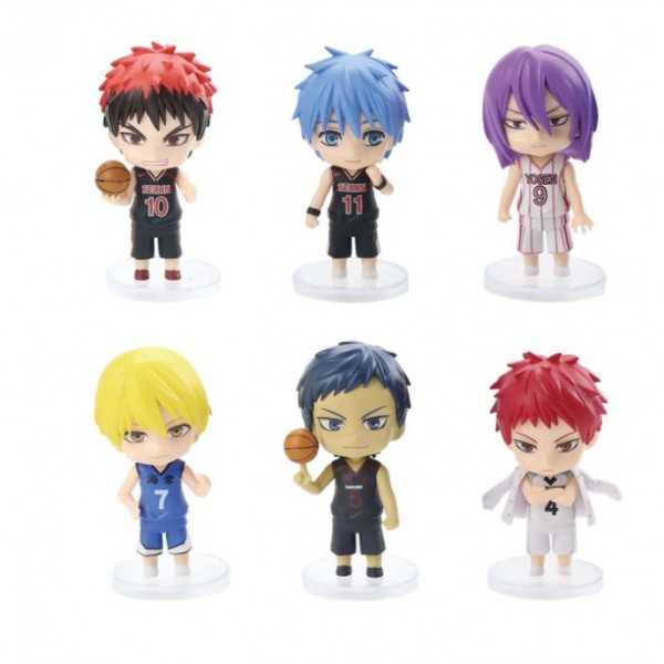 Набір фігурок Чібі Баскетбол фігурки аніме Kuroko no Basuke Куроко, Кагамі, Аоміне, Акаші, Кісі, Мурасакібара дитячі іграшки 6 шт./компл. 10 см
