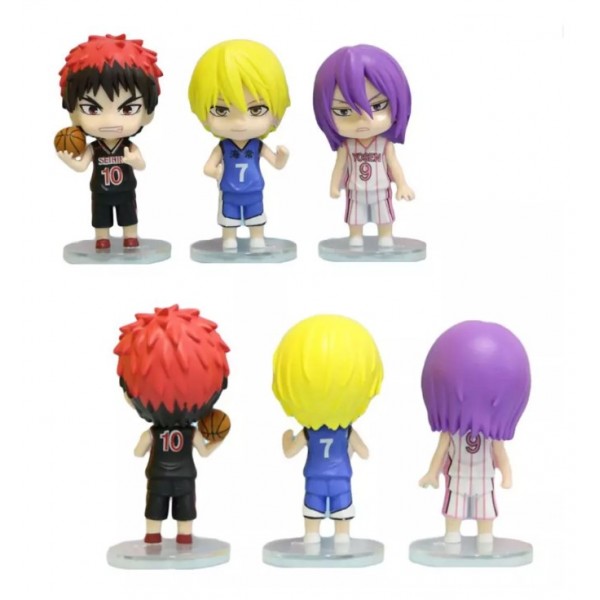 Набір фігурок Чібі Баскетбол фігурки аніме Kuroko no Basuke Куроко, Кагамі, Аоміне, Акаші, Кісі, Мурасакібара дитячі іграшки 6 шт./компл. 10 см