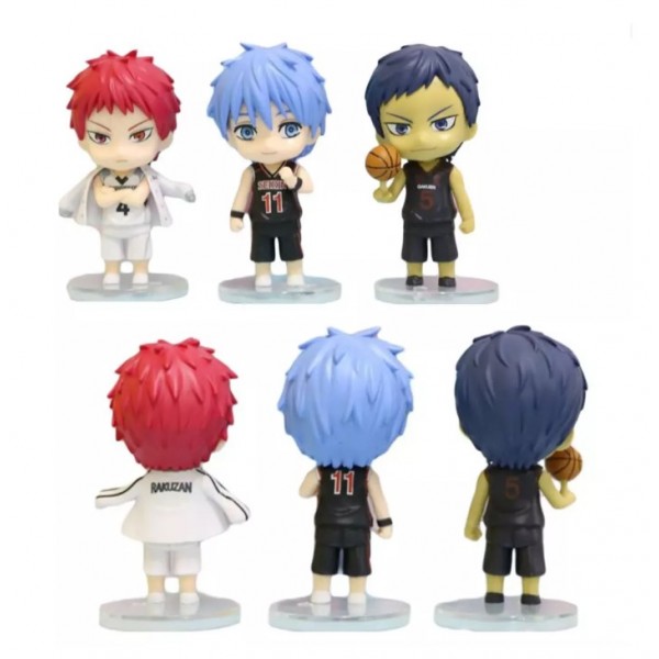 Набір фігурок Чібі Баскетбол фігурки аніме Kuroko no Basuke Куроко, Кагамі, Аоміне, Акаші, Кісі, Мурасакібара дитячі іграшки 6 шт./компл. 10 см