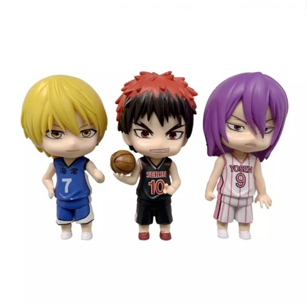 Набір фігурок Чібі Баскетбол фігурки аніме Kuroko no Basuke Куроко, Кагамі, Аоміне, Акаші, Кісі, Мурасакібара дитячі іграшки 6 шт./компл. 10 см