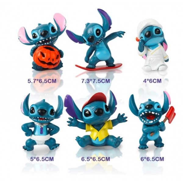Набір фігурок Ліло та Стіч Lilo and Stitch міні фігурки дитячий ігровий набір 6 шт. 5-7,5 см