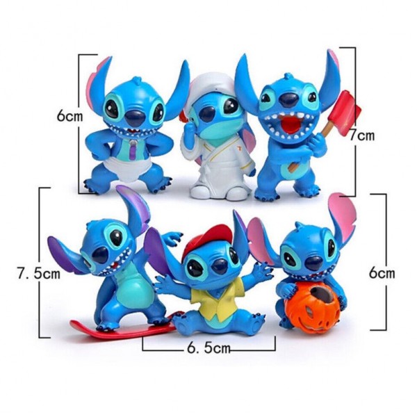 Набір фігурок Ліло та Стіч Lilo and Stitch міні фігурки дитячий ігровий набір 6 шт. 5-7,5 см