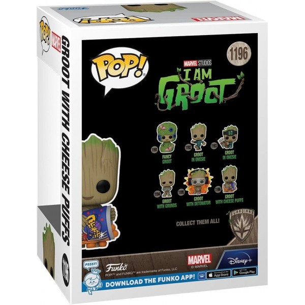 Фігурка Funko Pop Грут I am Groot Я Грут, Грут з сирними слойками Groot with Cheese Puffs Фанко поп 10 см №1196