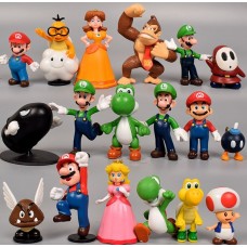 Супер Маріо Super Mario Bros брати Маріо Luigi Yoshi Toad Donkey Луїджі Йоші Жаба Ослик ігрові фігурки 18 шт