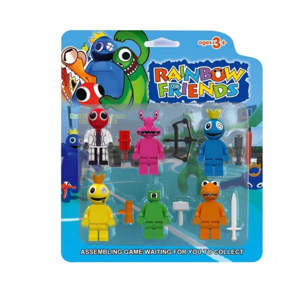 Набір фігурок Райдужні друзі Roblox Rainbow Friends 6 шт/компл. ігрові будівельні блоки