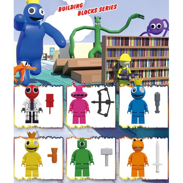 Набір фігурок Райдужні друзі Roblox Rainbow Friends 6 шт/компл. ігрові будівельні блоки