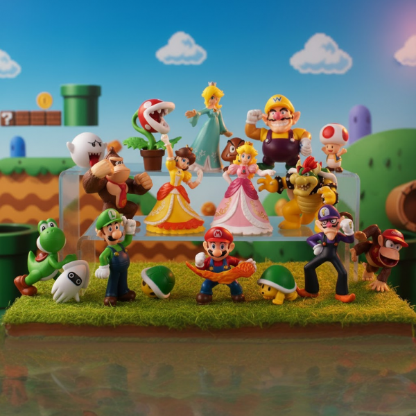 Набір Фігурок Супер Маріо Super Mario Bros Луїджі Йоші Жаба Ослик Luigi Yoshi Toad Donkey 18 шт герої гри 2-7 см