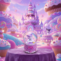 Ночник Куроми хрустальный шар музыкальный шар со снегом и подсветкой Kuromi Санрио аниме