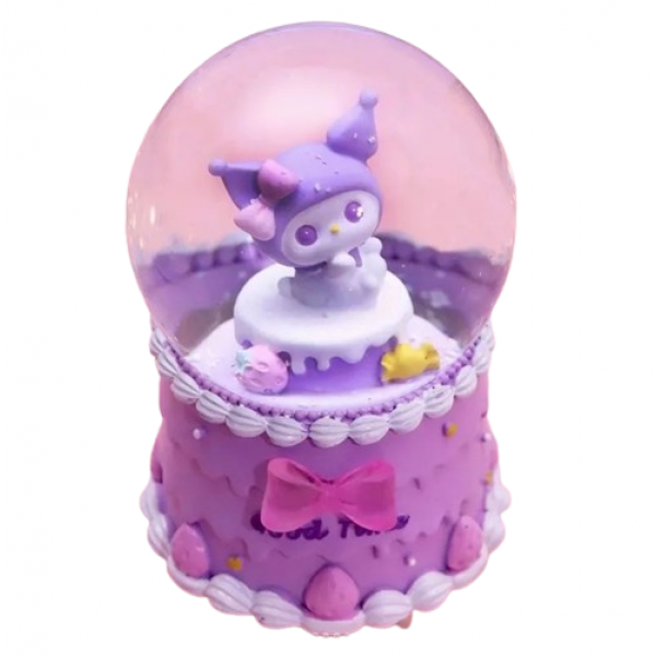 Ночник Куроми хрустальный шар музыкальный шар со снегом и подсветкой Kuromi Санрио аниме