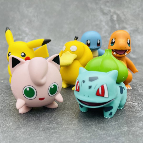 Фігурки Покемон Пікачу Pokemon Pikachu Чармандер Бульбазавр Біртл Джіґліпафф набір 6 шт 6-8 см