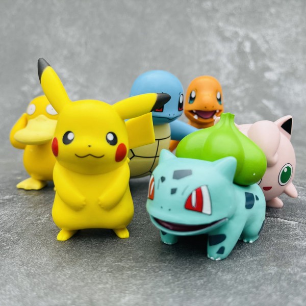 Фігурки Покемон Пікачу Pokemon Pikachu Чармандер Бульбазавр Біртл Джіґліпафф набір 6 шт 6-8 см