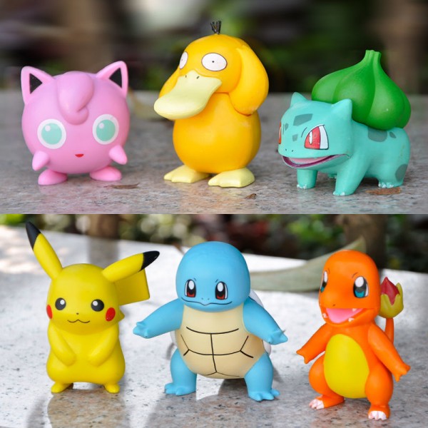 Фігурки Покемон Пікачу Pokemon Pikachu Чармандер Бульбазавр Біртл Джіґліпафф набір 6 шт 6-8 см