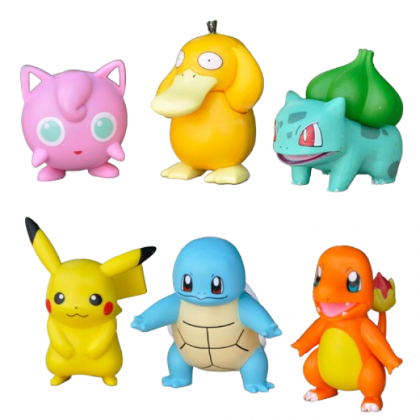Фігурки Покемон Пікачу Pokemon Pikachu Чармандер Бульбазавр Біртл Джіґліпафф набір 6 шт 6-8 см