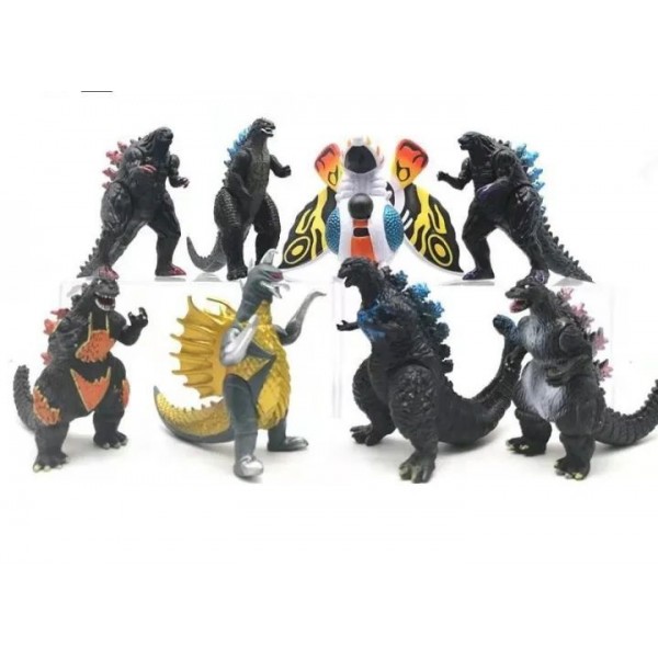 Набір фігурок Годзілла Мега Король монстрів Mecha Godzilla Monster King 8 шт 10 см