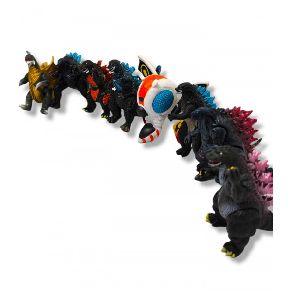 Набір фігурок Годзілла Мега Король монстрів Mecha Godzilla Monster King 8 шт 10 см