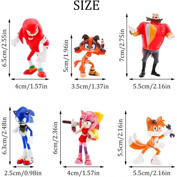 Набір фігурок Супер Сонік Їжачок Sonic the Hedgehog іграшки 6 шт 6-7 см