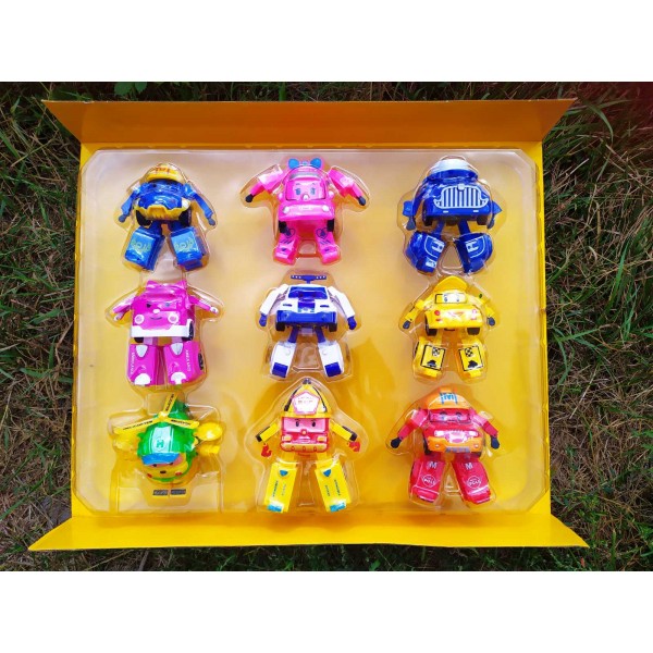 Набір трансформерів Робокар Полі Robocar Poli машинки інерційні 9 шт
