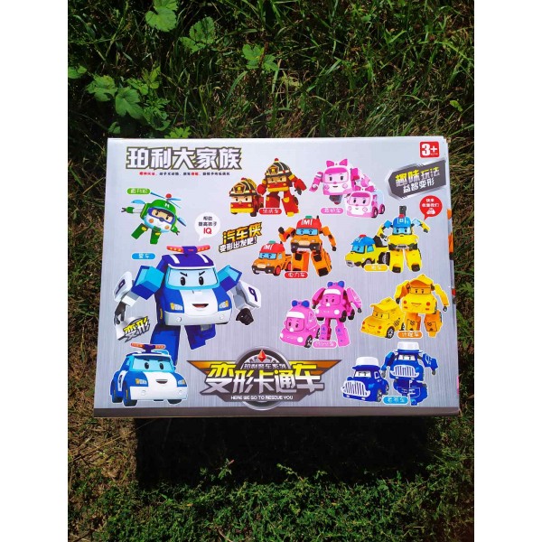Набір трансформерів Робокар Полі Robocar Poli машинки інерційні 9 шт