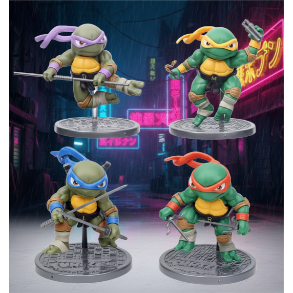 Набор фигурок Черепашки Ниндзя Ninja Turtles TMNT игрушки 4 шт Леонардо - Донатело - Микиланжело - Рафаель 12,5 см