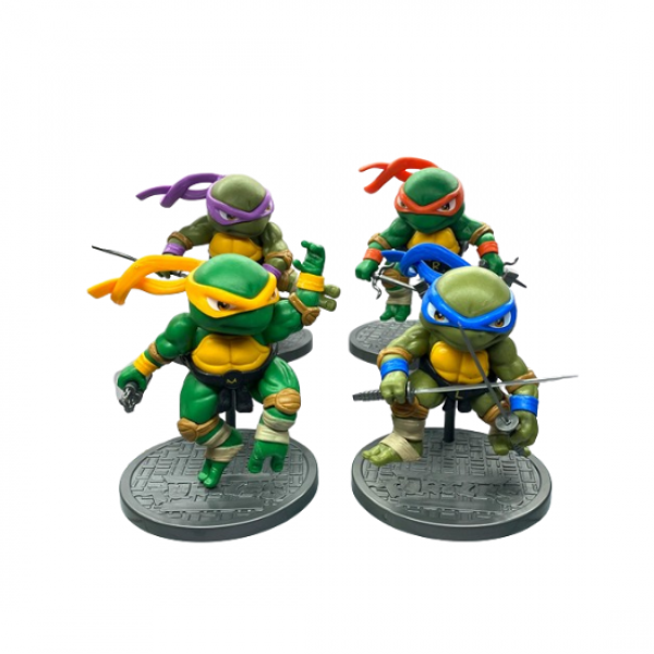 Набор фигурок Черепашки Ниндзя Ninja Turtles TMNT игрушки 4 шт Леонардо - Донатело - Микиланжело - Рафаель 12,5 см