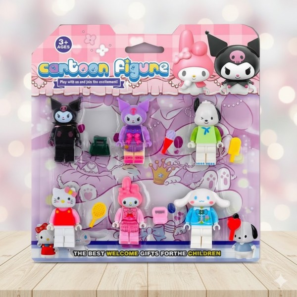 Набор фигурок лего Куроми Привет Китти Синнаморолл игрушки Kuromi Hello Kitty My Melody детский набор игрушечные фигурки конструктор