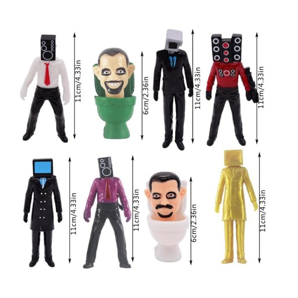 Набір фігурок Скібіді Туалет Skibidi Toilets дитячі іграшки фігурки 8 шт 6-11 см