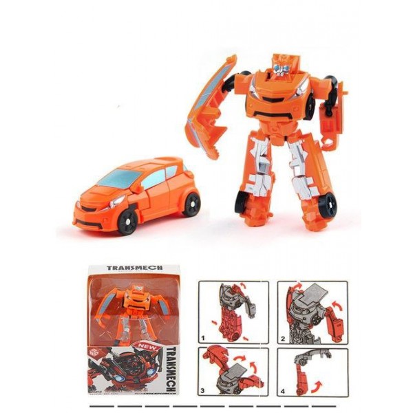 Робот-трансформер міні помаранчева машинка minitransformes іграшка 7 см