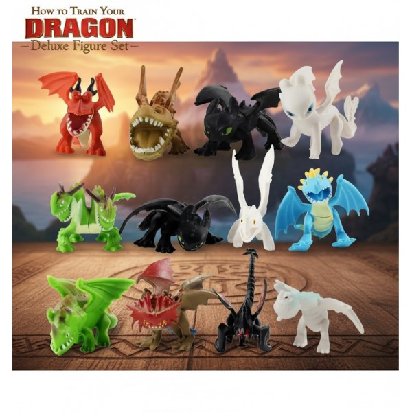 Набор фигурок Как приручить дракона фигурки How to Train Your Dragon игрушки детские 12 шт 3-4 см
