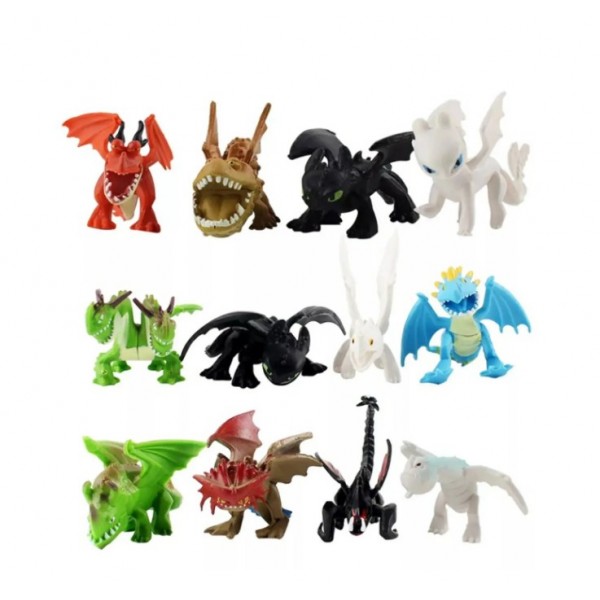 Набор фигурок Как приручить дракона фигурки How to Train Your Dragon игрушки детские 12 шт 3-4 см