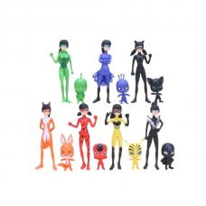 Леді Баг фігурки Ladybug набір дитячих фігурок Леді Баг та Супер-Кіт 14 шт 10см