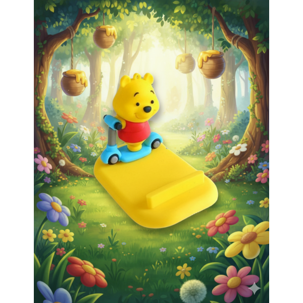 Подставка для телефона Винни Пух на самокате настольная подставка держатель для мобильного телефона