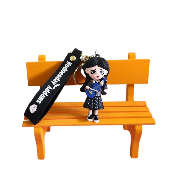 Брелок Венздей Аддамс Wednesday Addams з віолончеллю фігурка іграшка для ключів, рюкзака, сумки 8 см