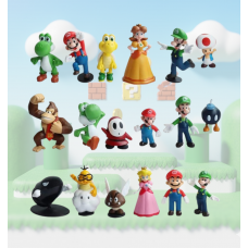 Набір Фігурок Супер Маріо Super Mario Bros Луїджі Йоші Жаба Ослик Luigi Yoshi Toad Donkey 18 шт герої гри 3-7 см