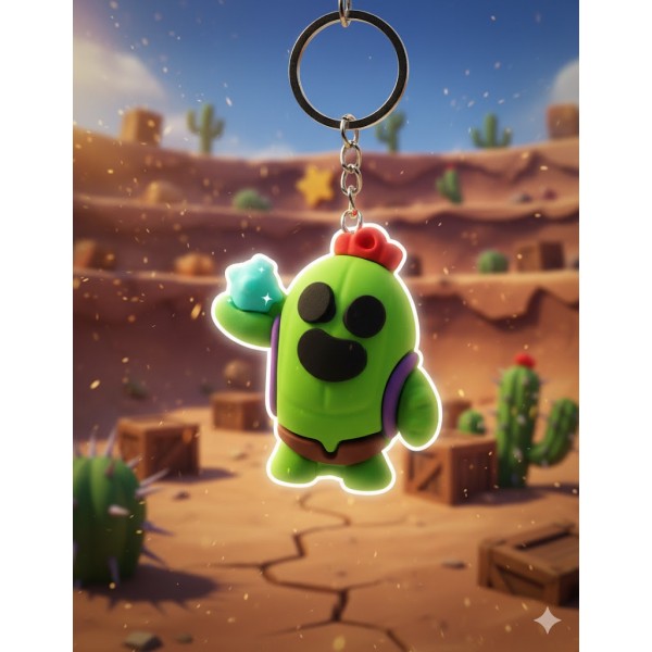Брелок Бравл Старс Spike Спайк Brawl Stars фигурка игрушка для ключей, рюкзака, сумки 5,5 см
