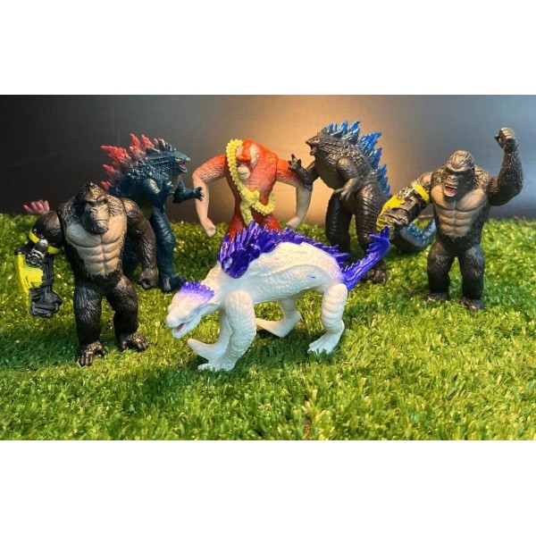 Набор фигурок Годзилла Godzilla vs King Kong Король монстров 8 см 6 шт
