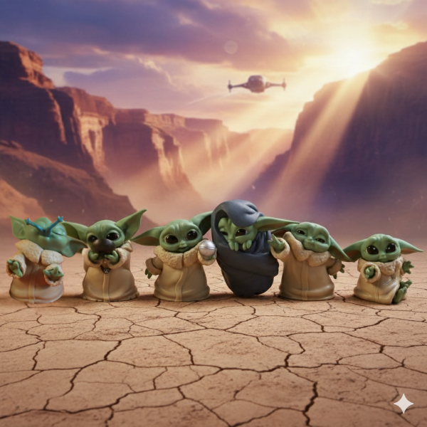 Набор фигурок Малыша Йоды (Грогу) Звездные войны - Star Wars, The Mandalorian, 6 шт 5-6 см