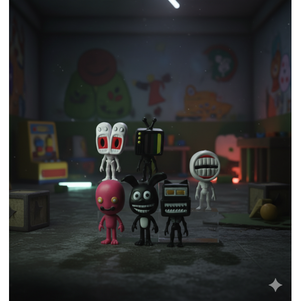 Набір фігурок Голова сирени хорор Сиреноголовий 6 шт 13 см