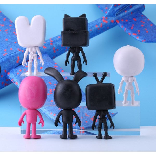 Набір фігурок Голова сирени хорор Сиреноголовий 6 шт 13 см