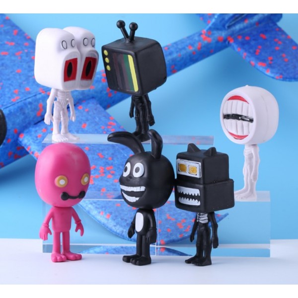 Набір фігурок Голова сирени хорор Сиреноголовий 6 шт 13 см