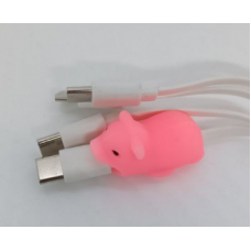 Захисний чохол для кабелю USB із зображенням тварин, мультяшна фігурка тварини, захист кабелю зарядного пристрою, захисний рукав для кабелю Свинка