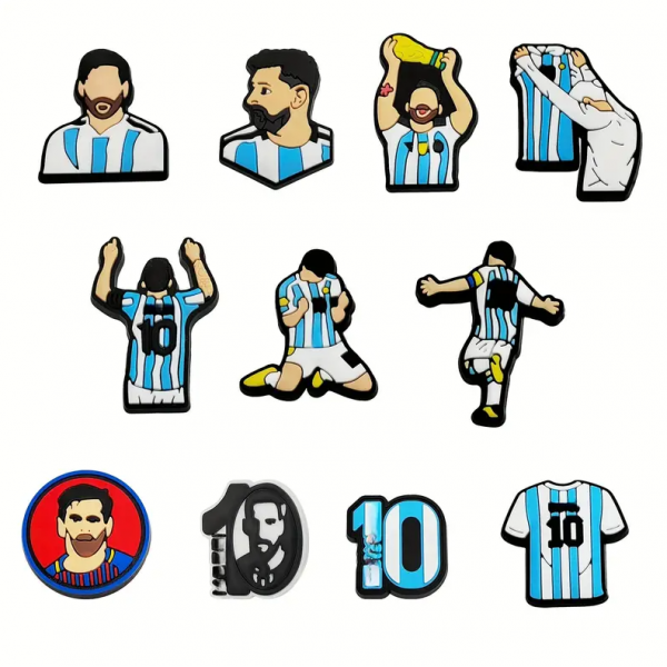 Джибітси Мессі Messi футбол football Jibbitz 11 шт аксесуари крокс прикраса