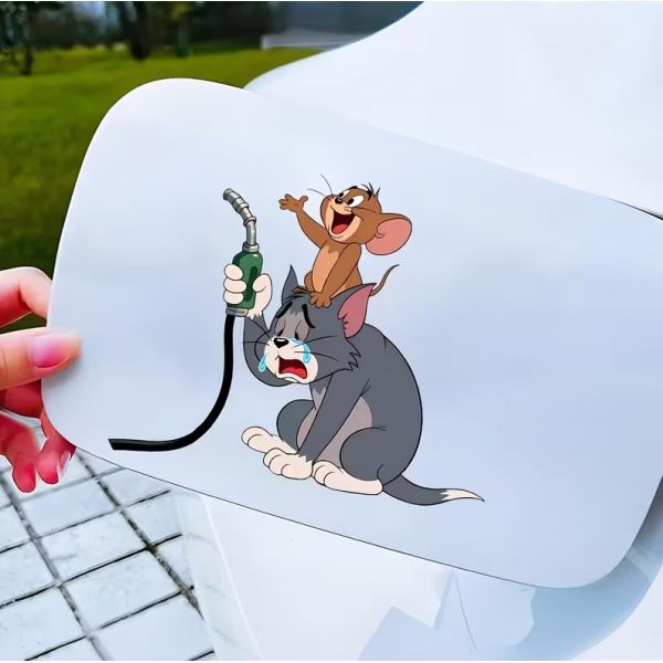 Автомобільна наклейка 3D Том та Джеррі Tom and Jerry 10X10см