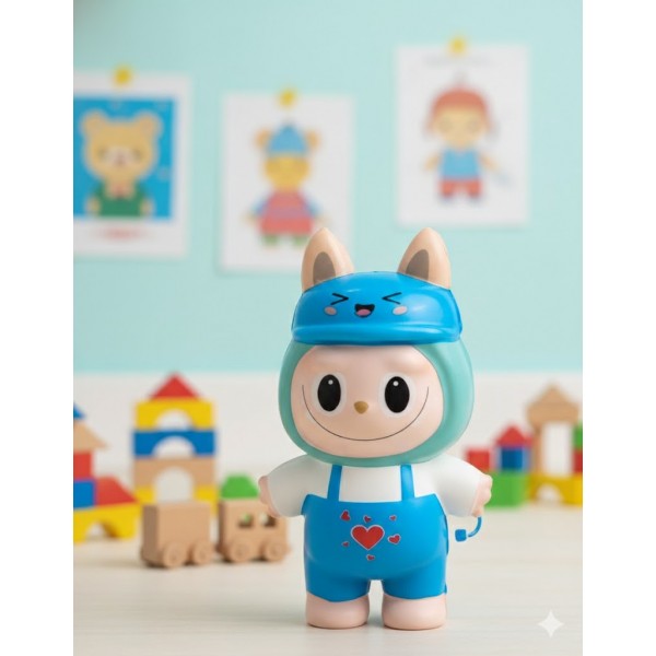 Игрушка антистресс сквиш Лабубу Labubu игрушка голубая 12 см