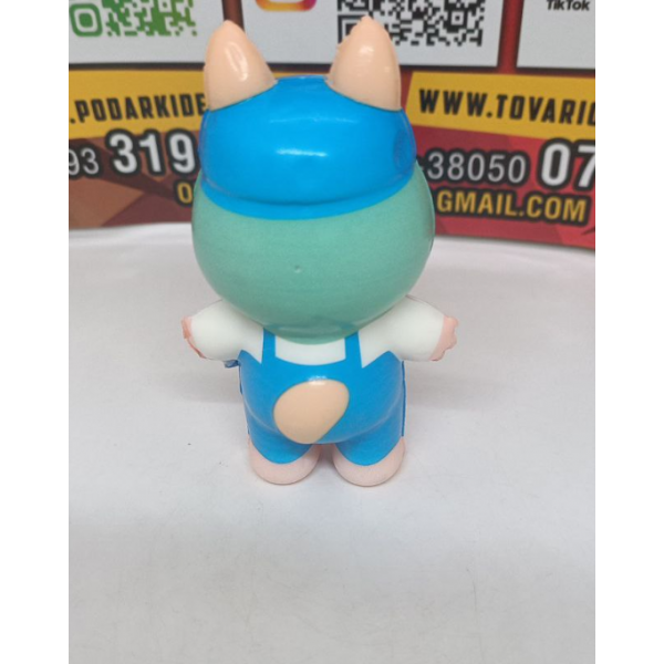 Игрушка антистресс сквиш Лабубу Labubu игрушка голубая 12 см