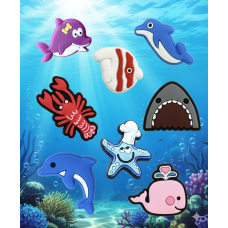 Джибітси морські жителі підводний світ тварини, морське життя 8 шт аксесуари для взуття крокс прикраса