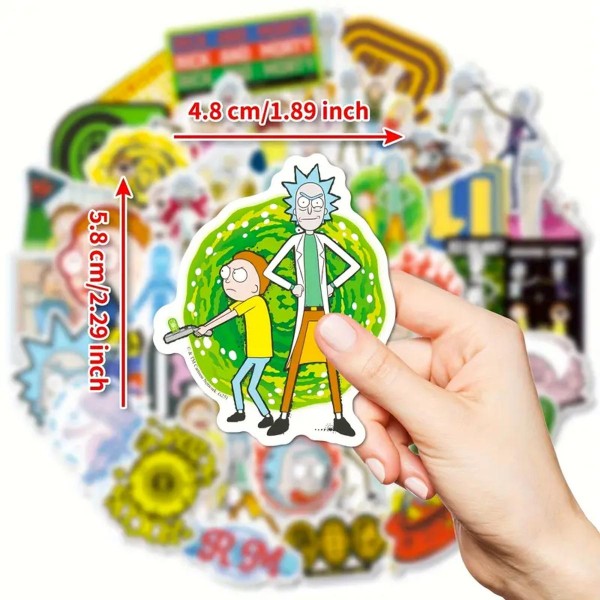 Стікери Рік та Морті Rick and Morty стікерпак наклейки набір наклейок 49 шт