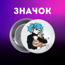 Значок Саллі Фейс Sally Face на шпильці на рюкзак 44 мм 1 шт