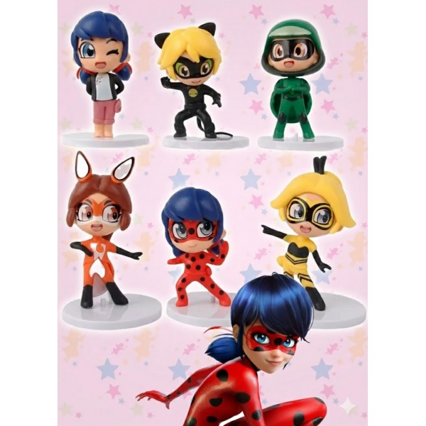 Набір фігурок Леді баг та Супер-кіт Miraculous LadyBag дитячі іграшки 9 см 6 шт