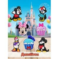 Джибітси Міккі Маус Mickey Mouse Дісней Jibbitz 7 шт аксесуари крокс прикраса